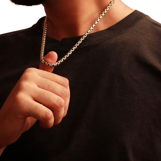 Box Chain Bracelet – Men's 925 Sterling Silver