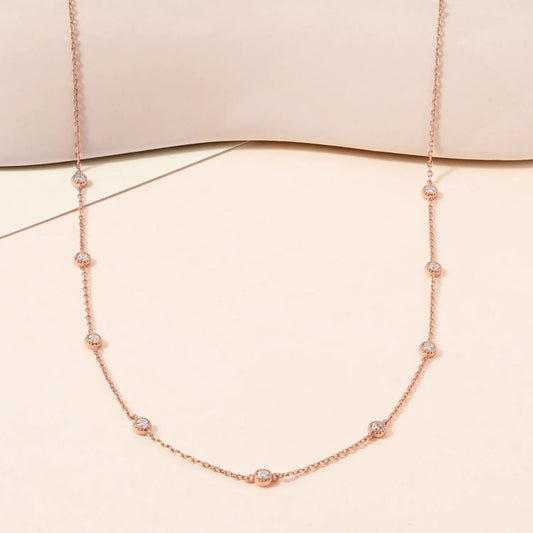 Bezel Spark Station Necklace