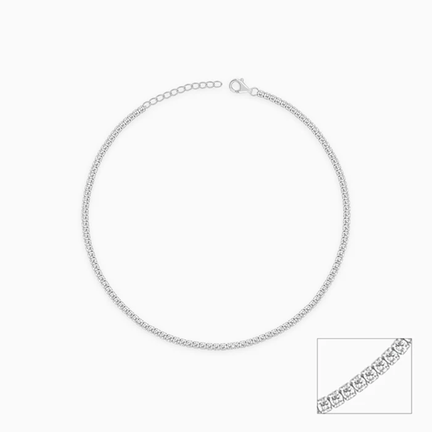 Silver Classic Tennis Anklet