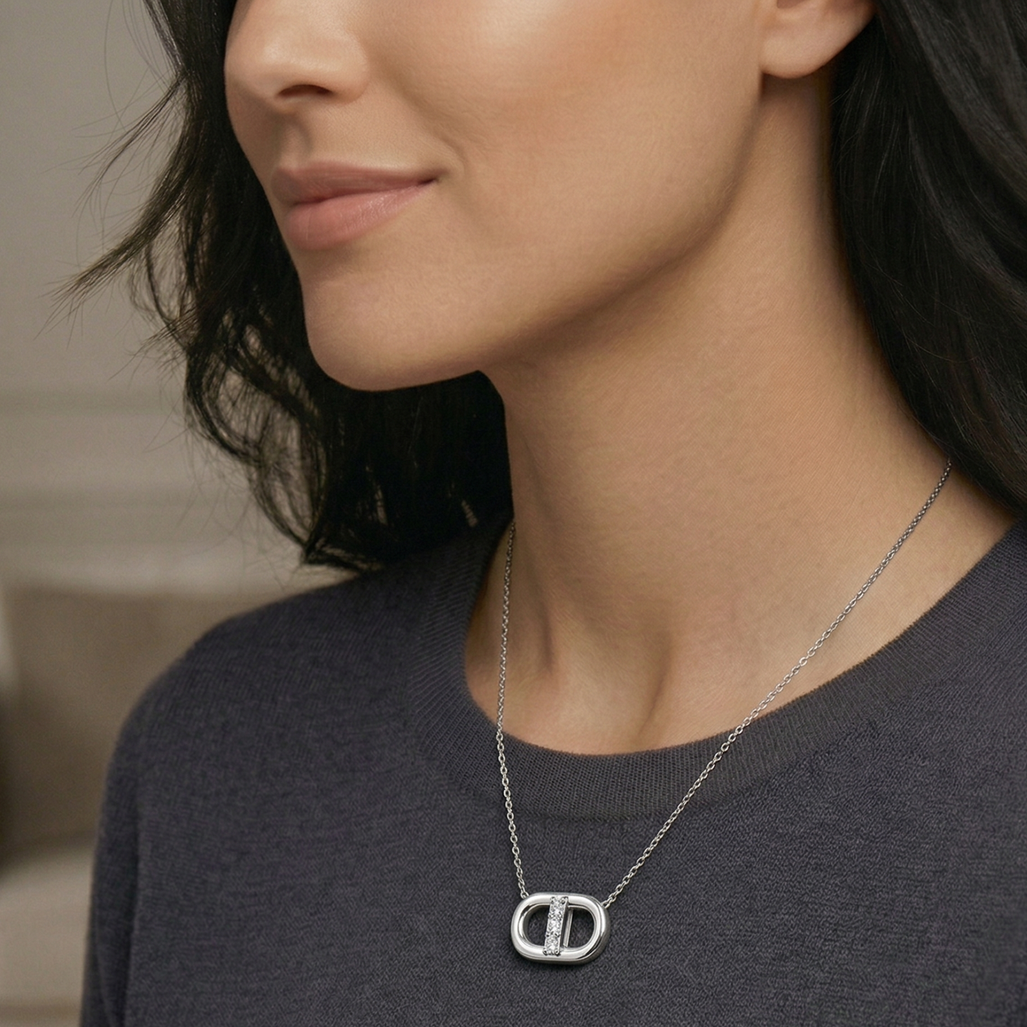 Aura Oval Link Necklace