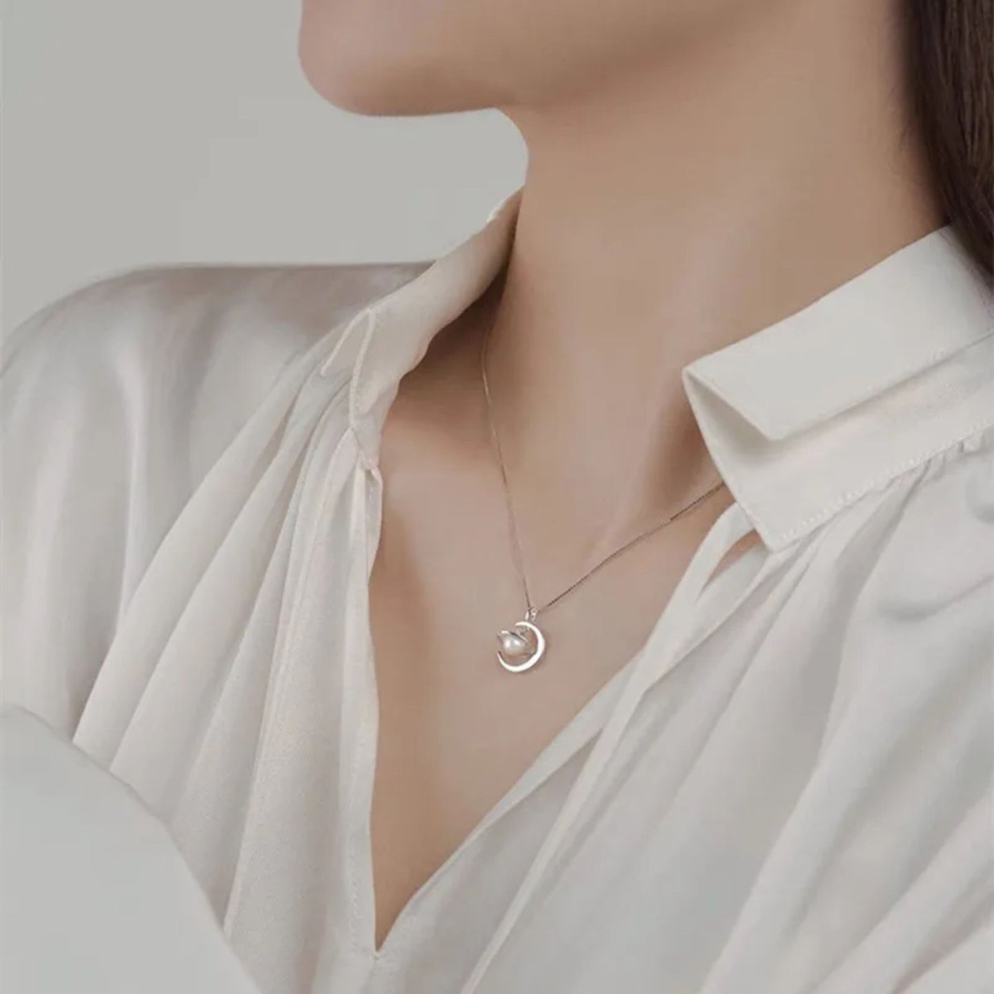 Lunar Orbit Pearl Necklace