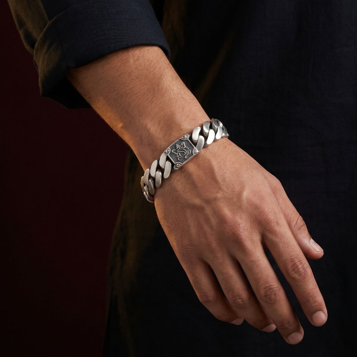 Lord Ganesha Cuban Link Bracelet