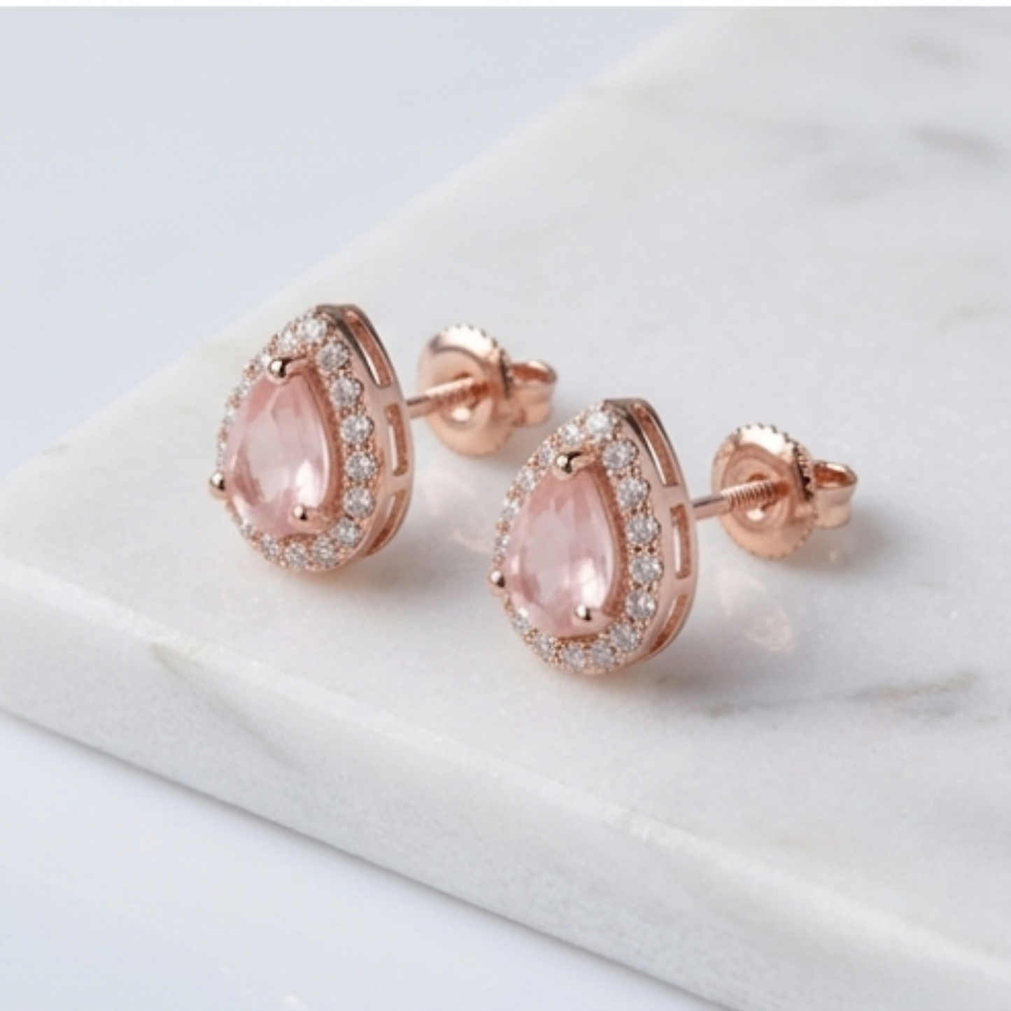 Pink Drop Studs
