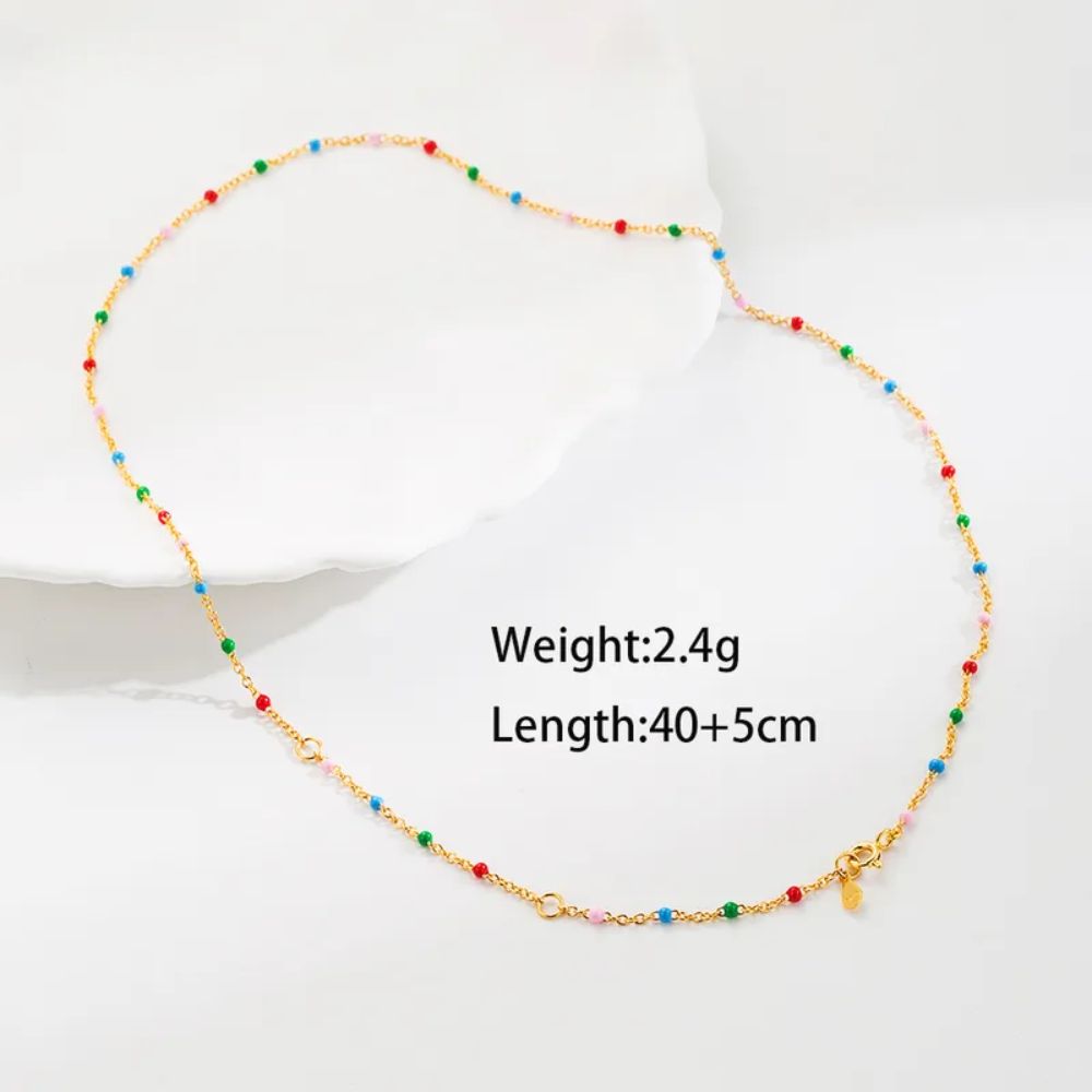 Rainbow Enamel Necklace