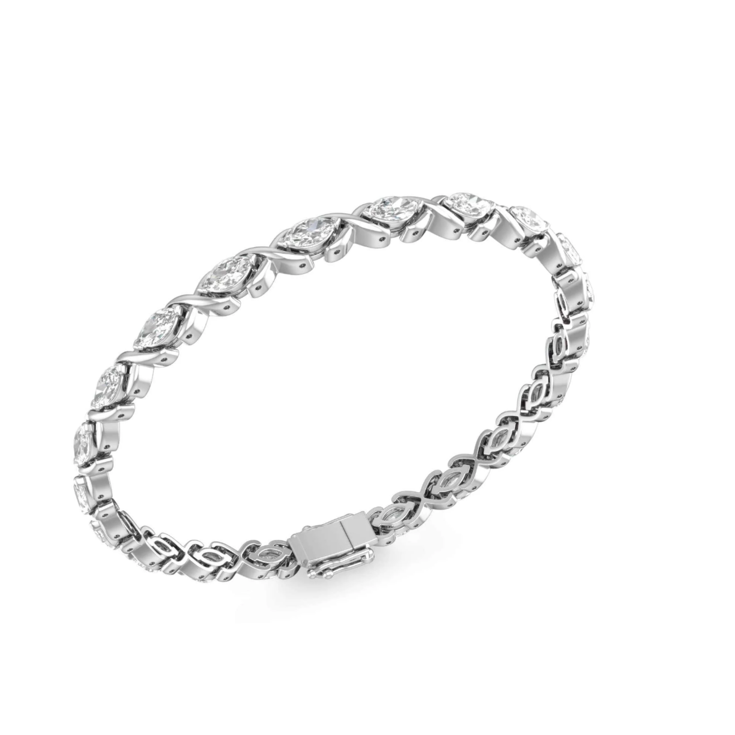 Interlinked Marquise Tennis Bracelet