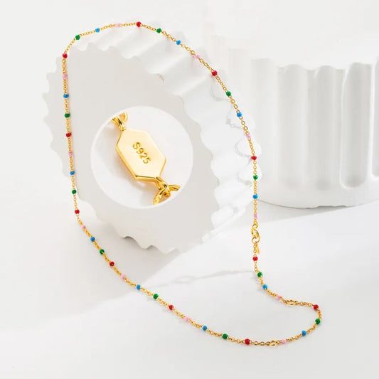 Rainbow Enamel Necklace