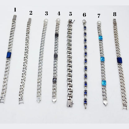 Men's Stone Cuban Link Bracelet