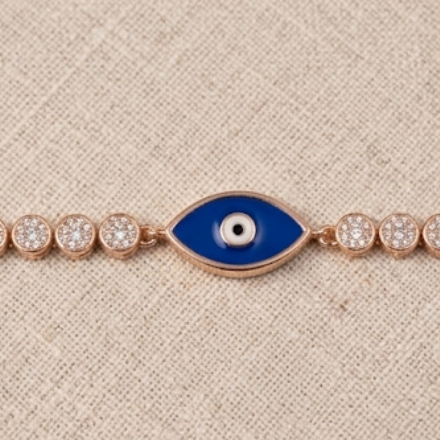 Rose Gold Evil Eye Tennis Slider