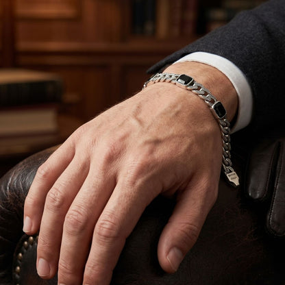 Men's Stone Cuban Link Bracelet