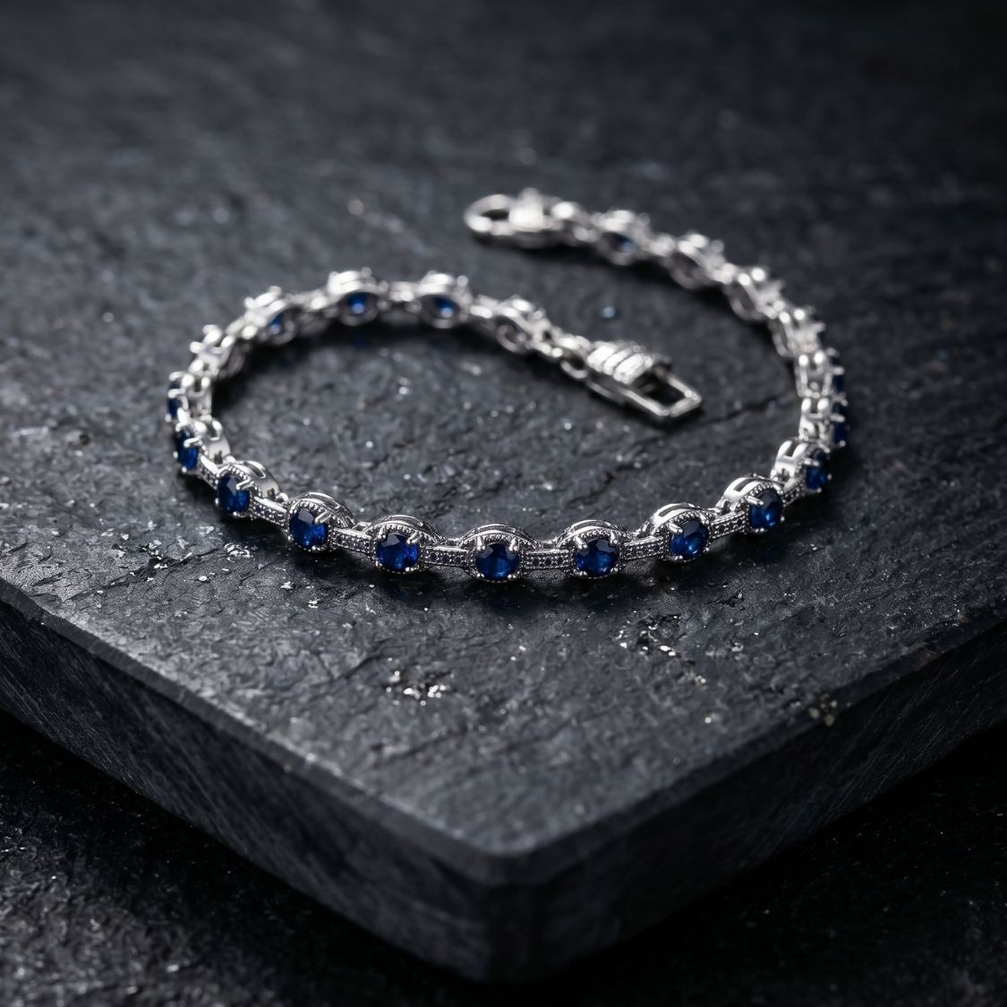 Men's Stone Cuban Link Bracelet