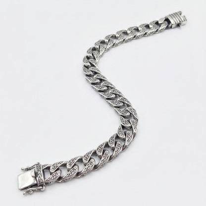 Men's Stone Cuban Link Bracelet