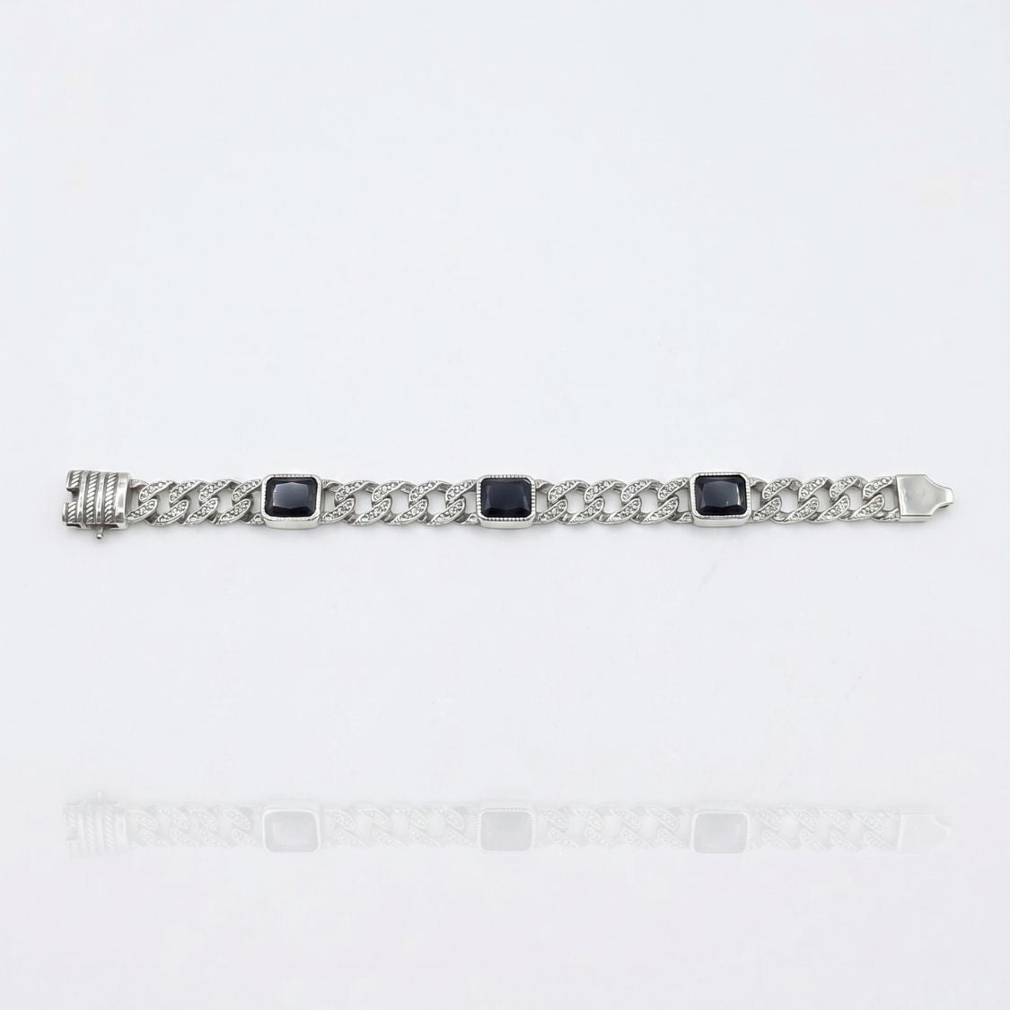 Men's Stone Cuban Link Bracelet