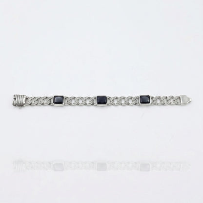 Men's Stone Cuban Link Bracelet