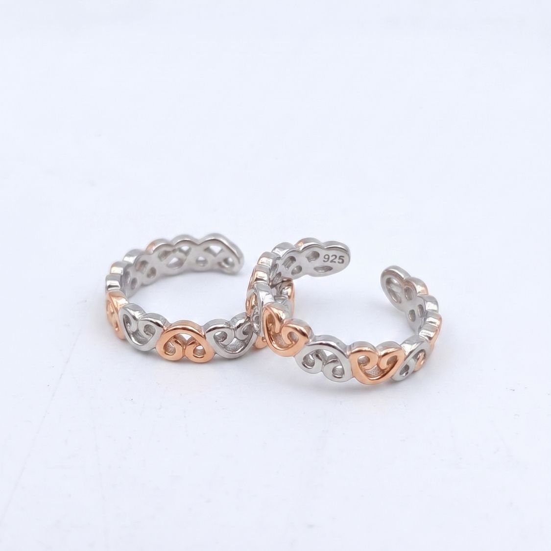 Duo Tone Toe Ring Set