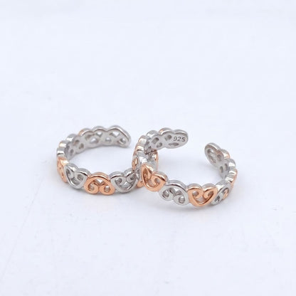 Duo Tone Toe Ring Set