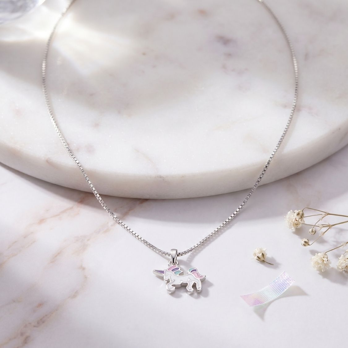 Unicorn Enamel Kids Necklace