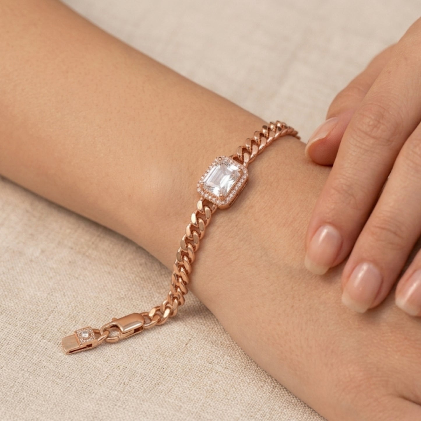 Rose Gold Baguette Bracelet