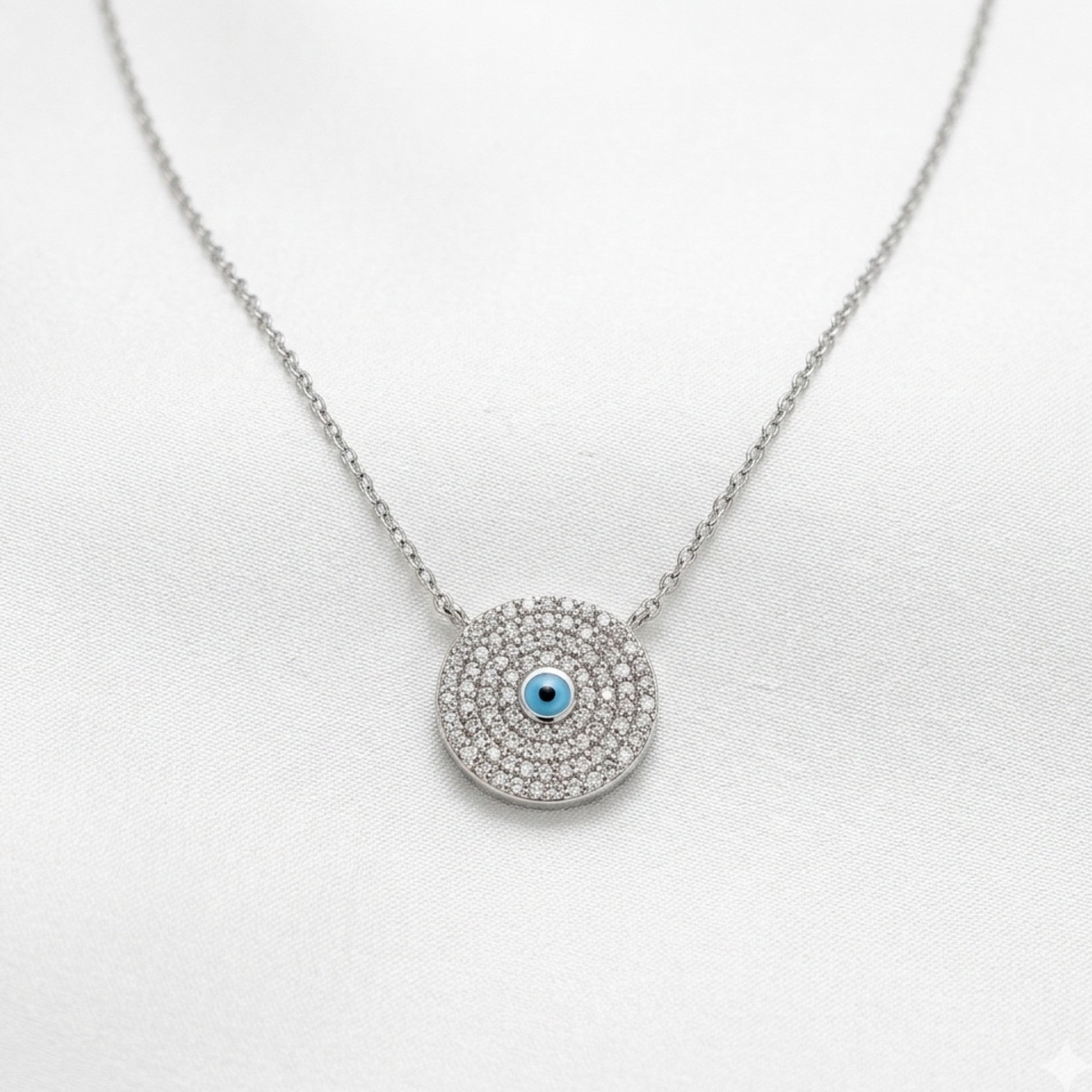 Iced-Out Nazar Necklace & Bracelet Set