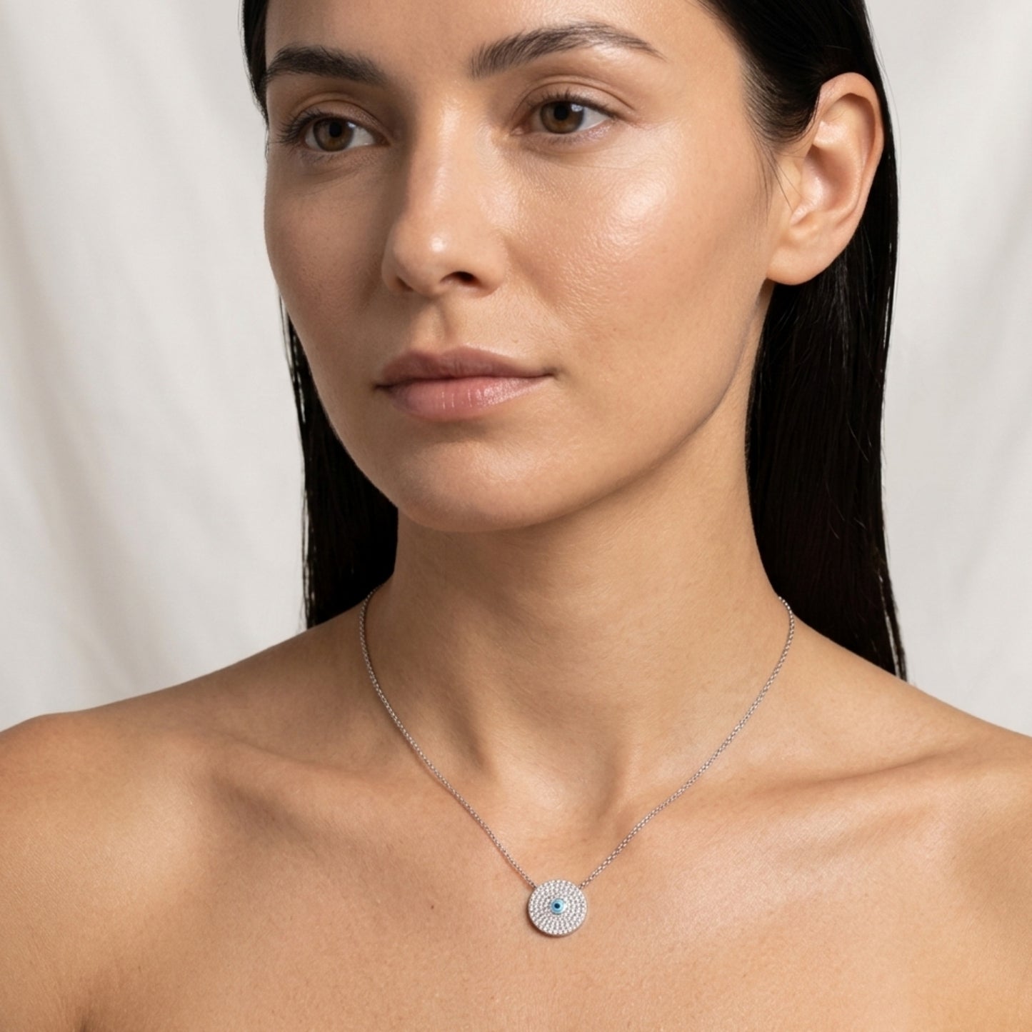 Iced-Out Nazar Necklace & Bracelet Set