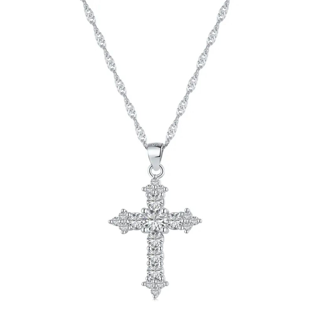 Inlay Cross Pendant Necklace