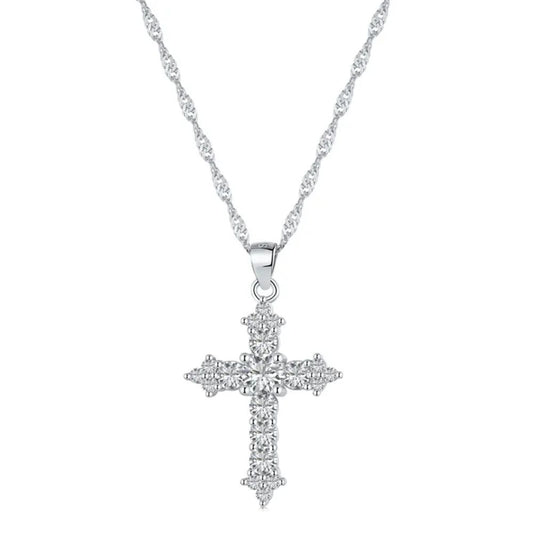 Inlay Cross Pendant Necklace