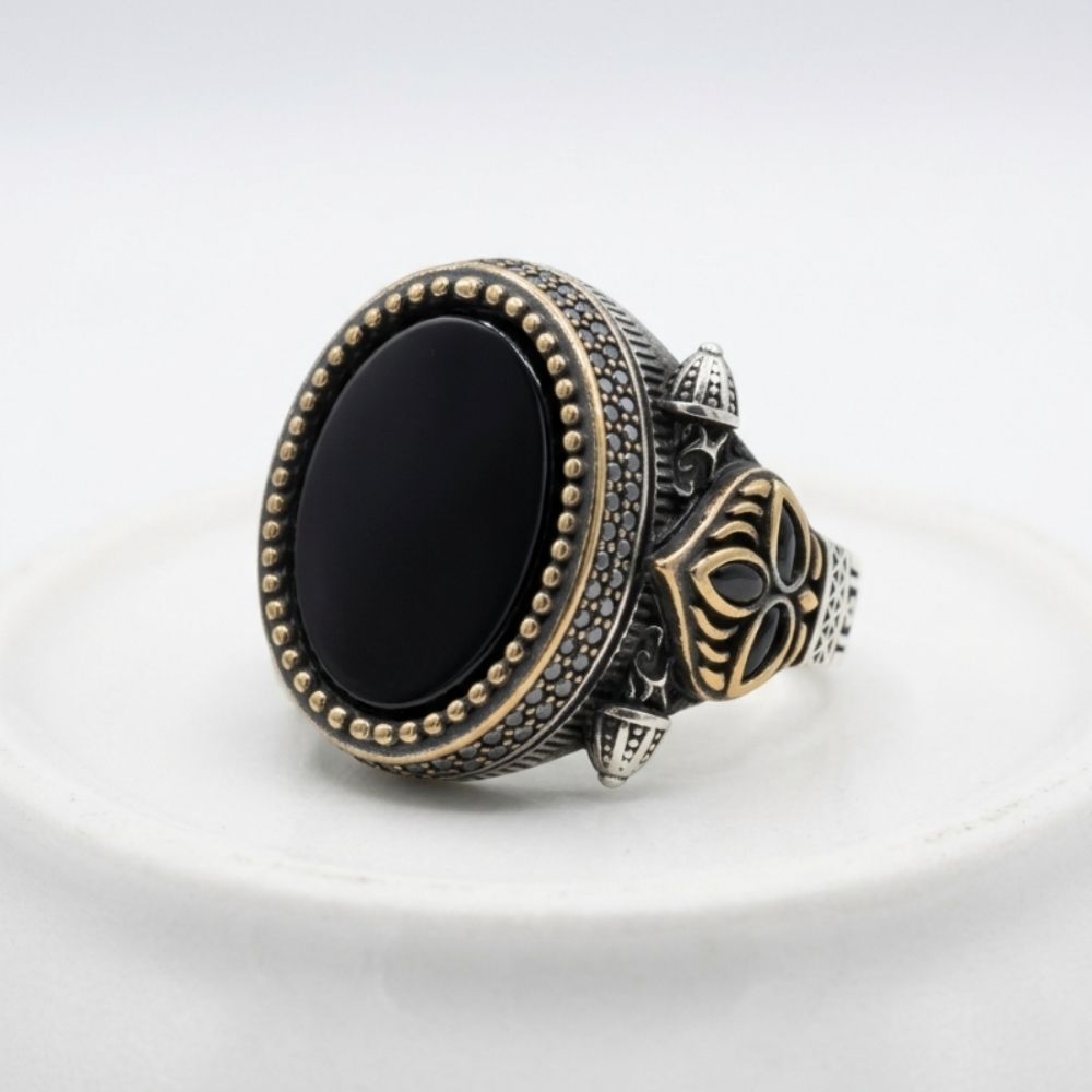 Ottoman Black Onyx Statement Ring