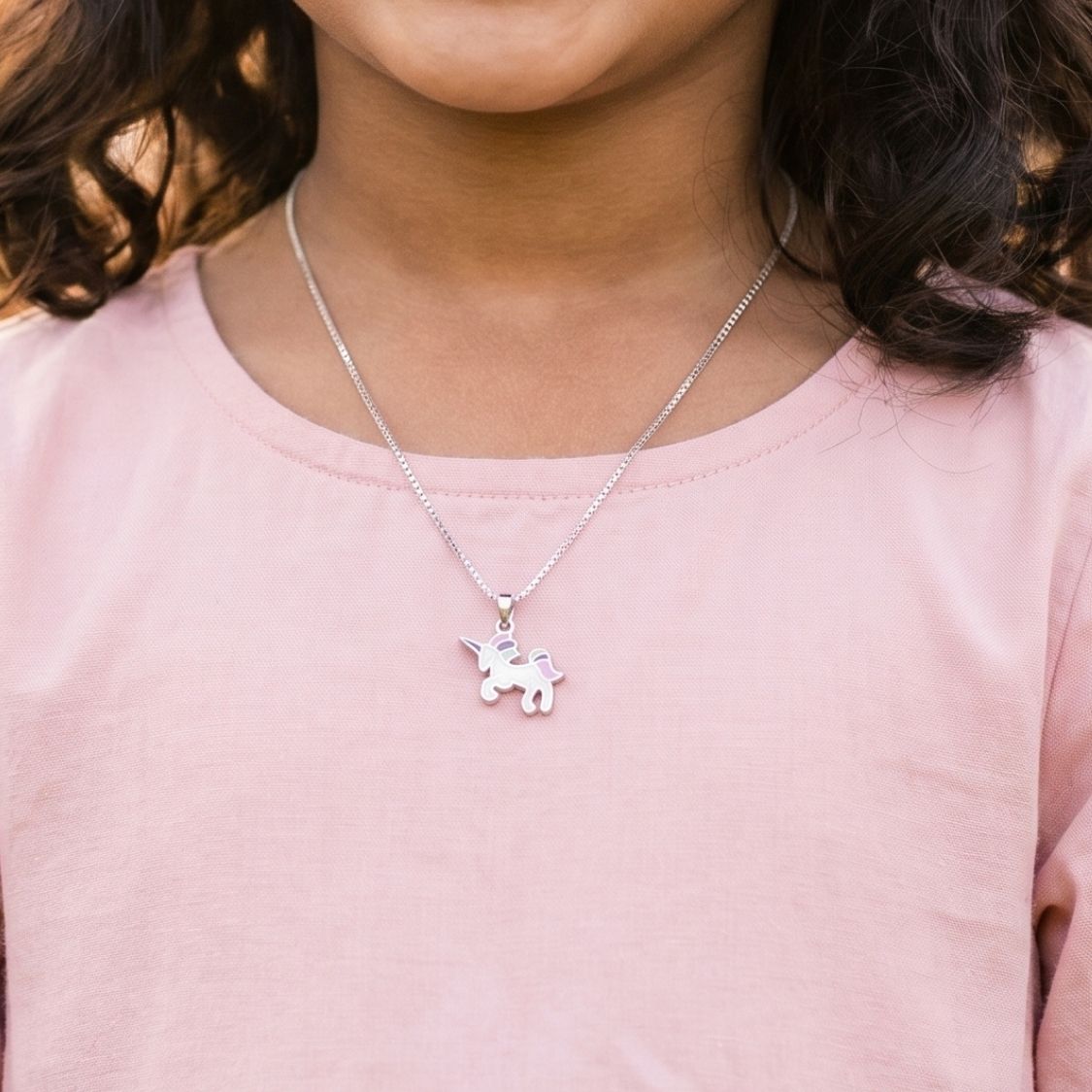 Unicorn Enamel Kids Necklace