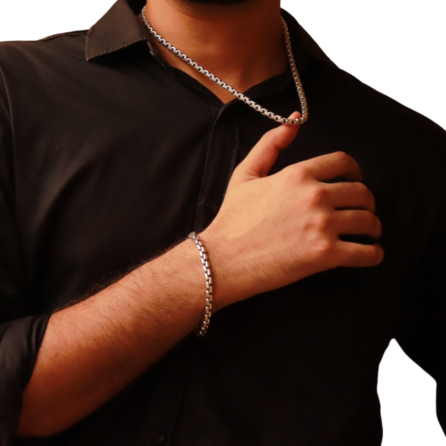 Box Chain Bracelet – Men's 925 Sterling Silver