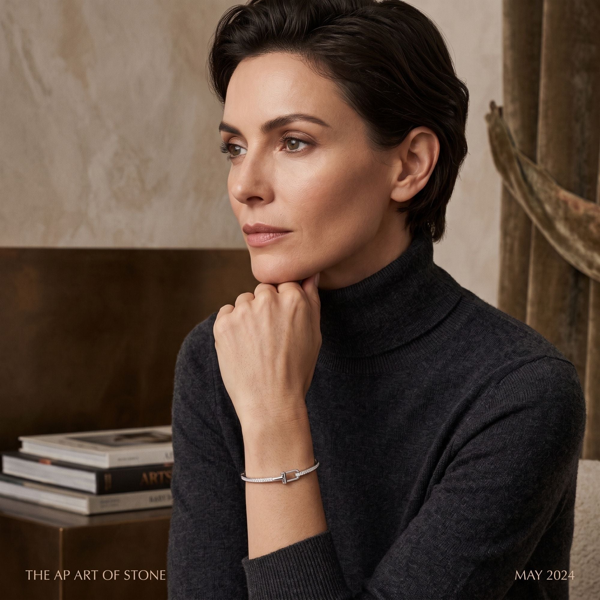 T-Bar Pavé Bangle Bracelet