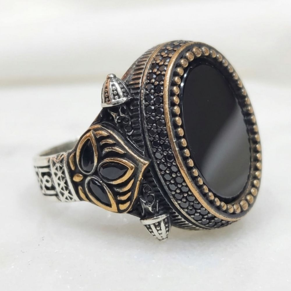 Ottoman Black Onyx Statement Ring