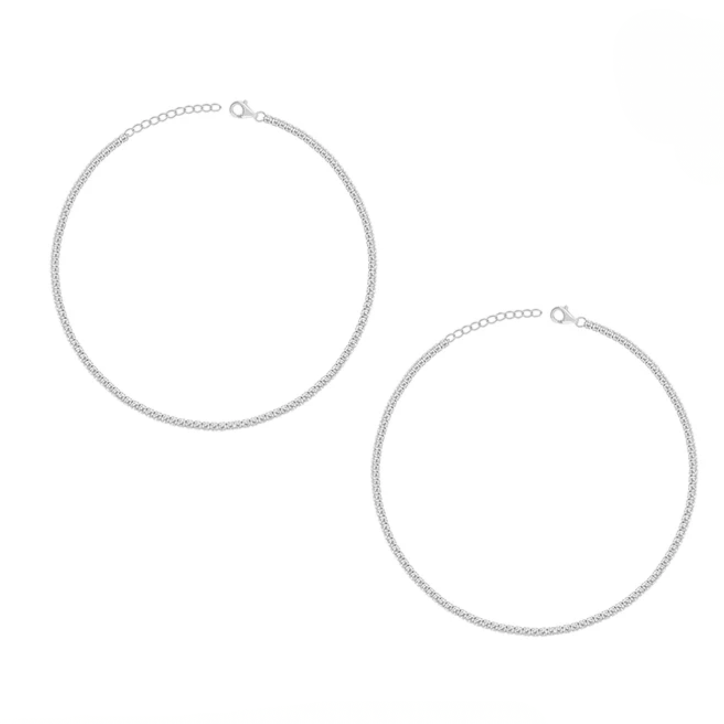 Silver Classic Tennis Anklet