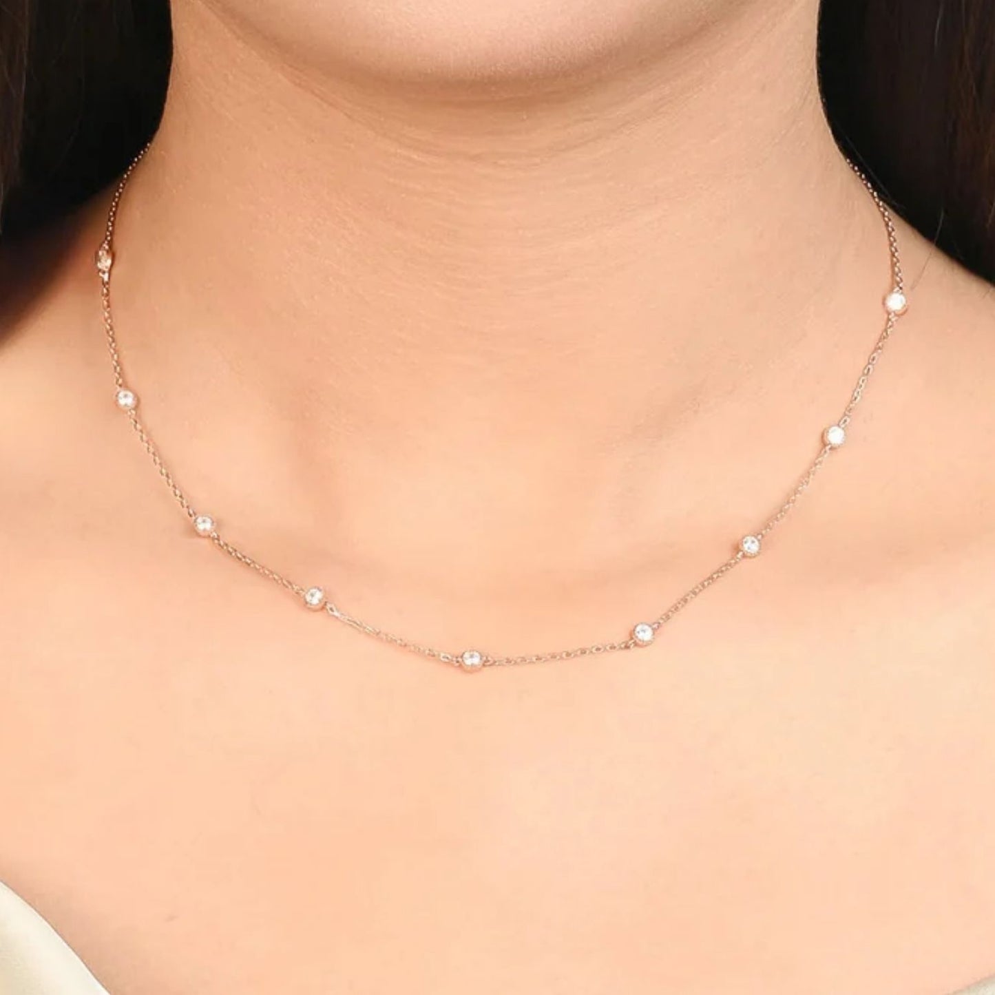 Bezel Spark Station Necklace