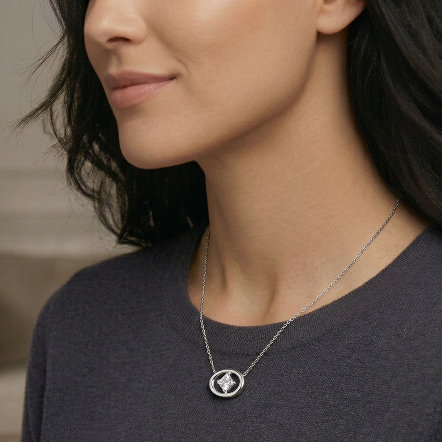 Oval Pendant Necklace