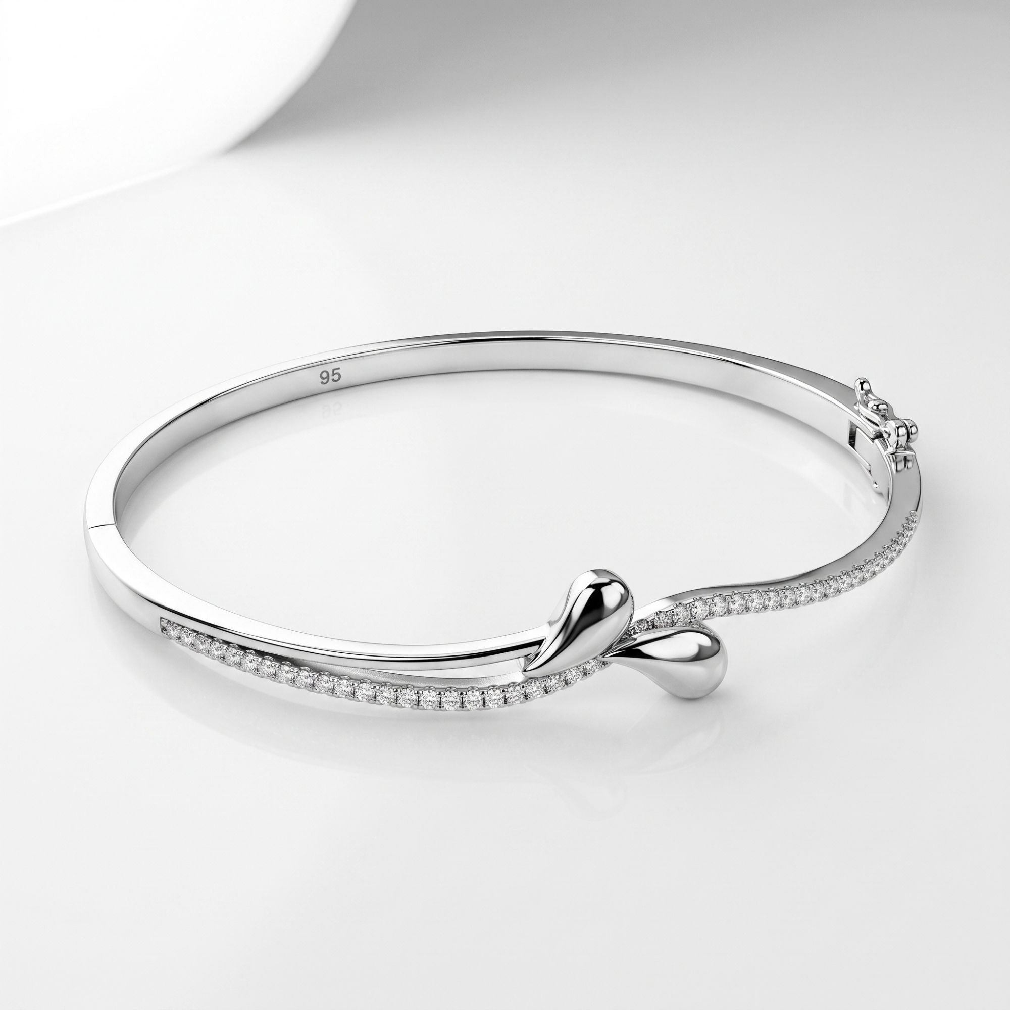Teardrop Knot Pavé Bangle Bracelet