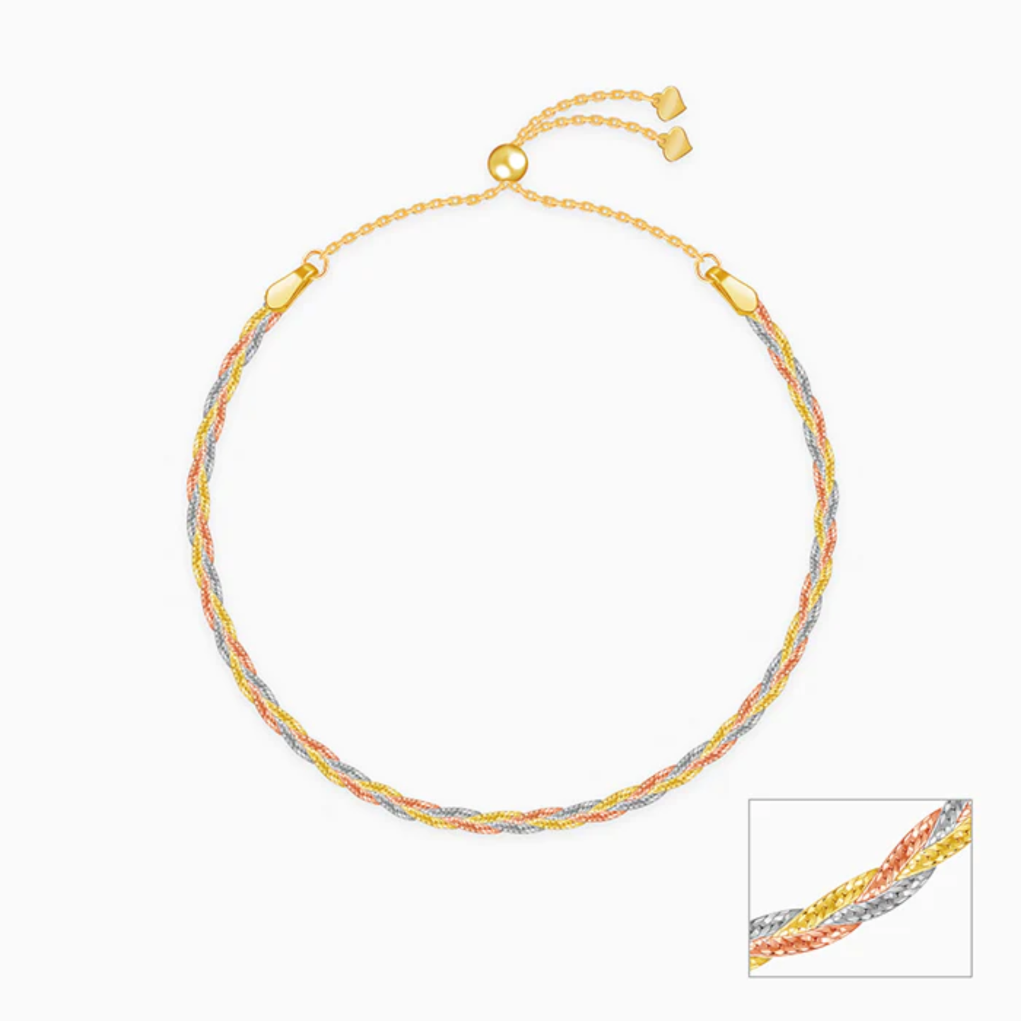 Triple Braided Silver Anklets