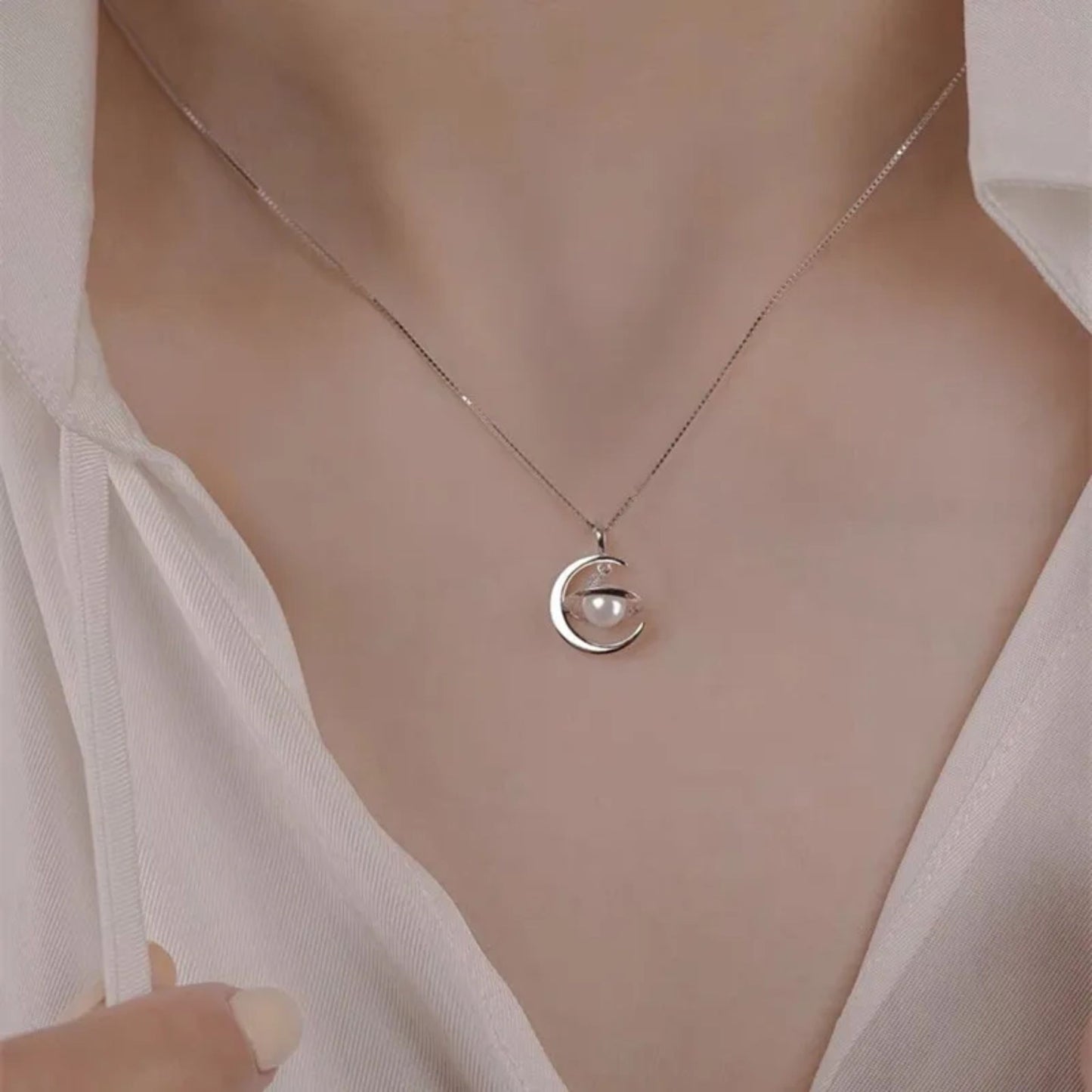 Lunar Orbit Pearl Necklace