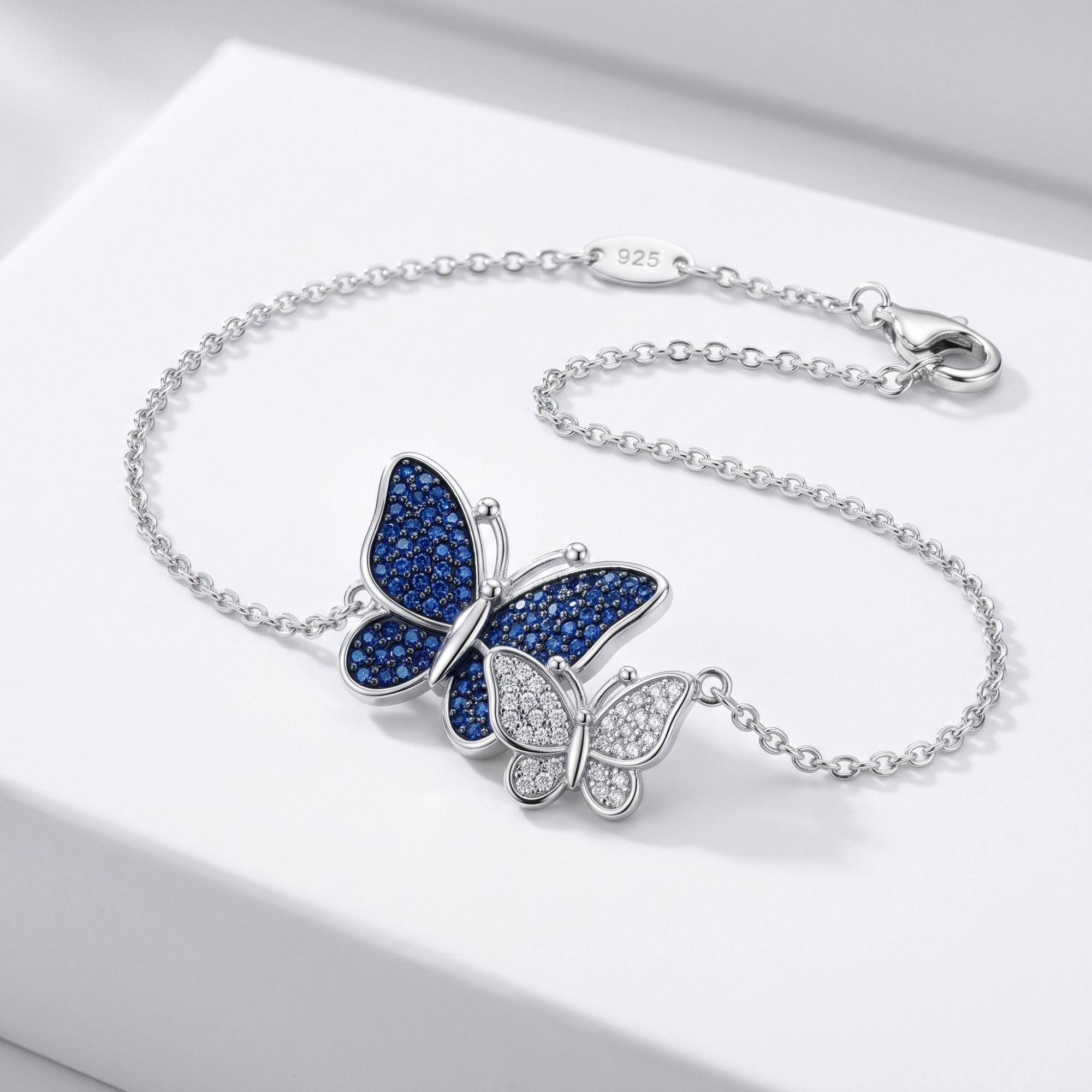 Sapphire Duo Butterfly Chain Bracelet