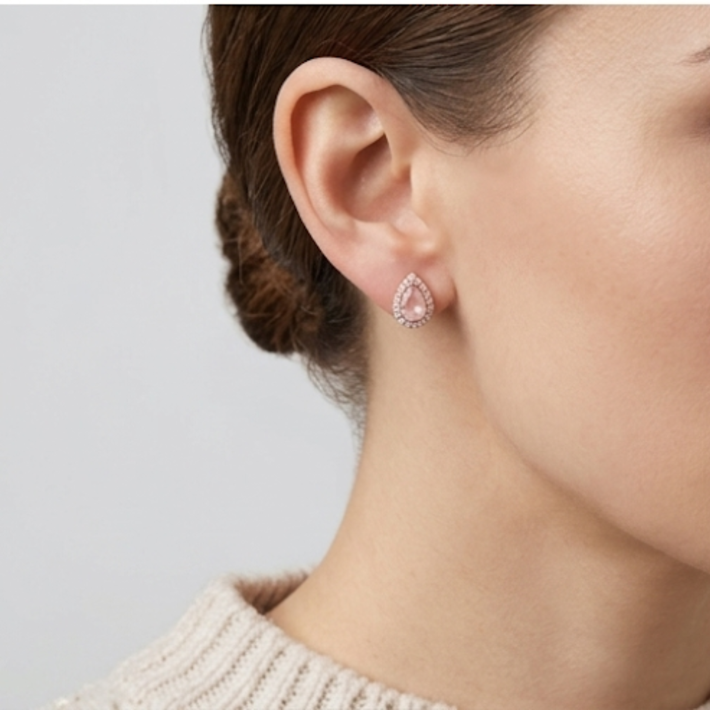 Pink Drop Studs