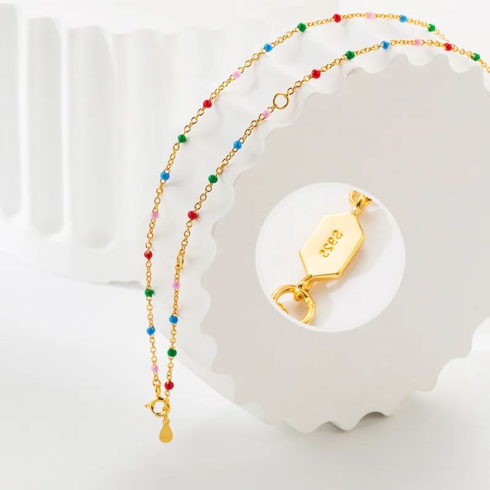 Rainbow Enamel Necklace