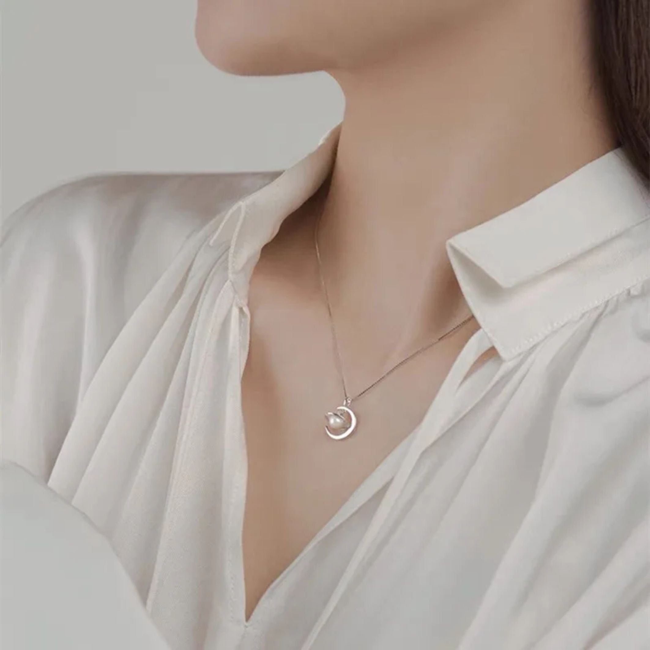 Lunar Orbit Pearl Necklace