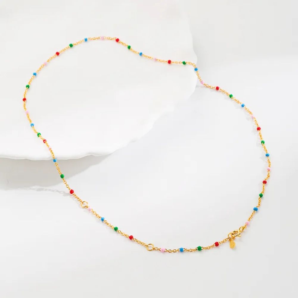 Rainbow Enamel Necklace