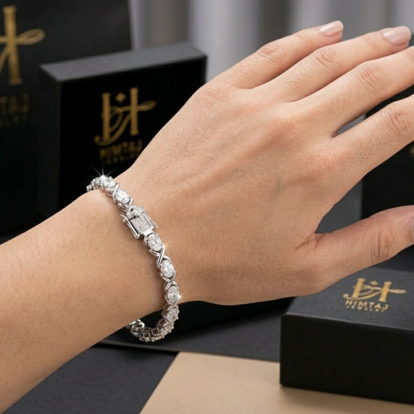 Interlinked Marquise Tennis Bracelet