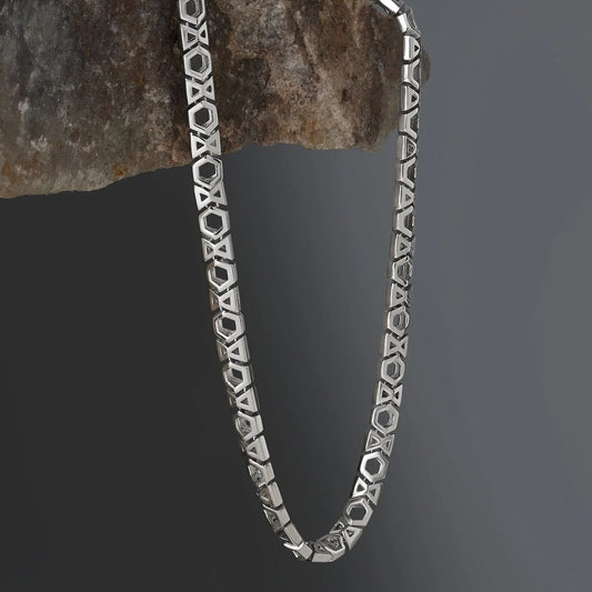 Hexa Link Silver Chain