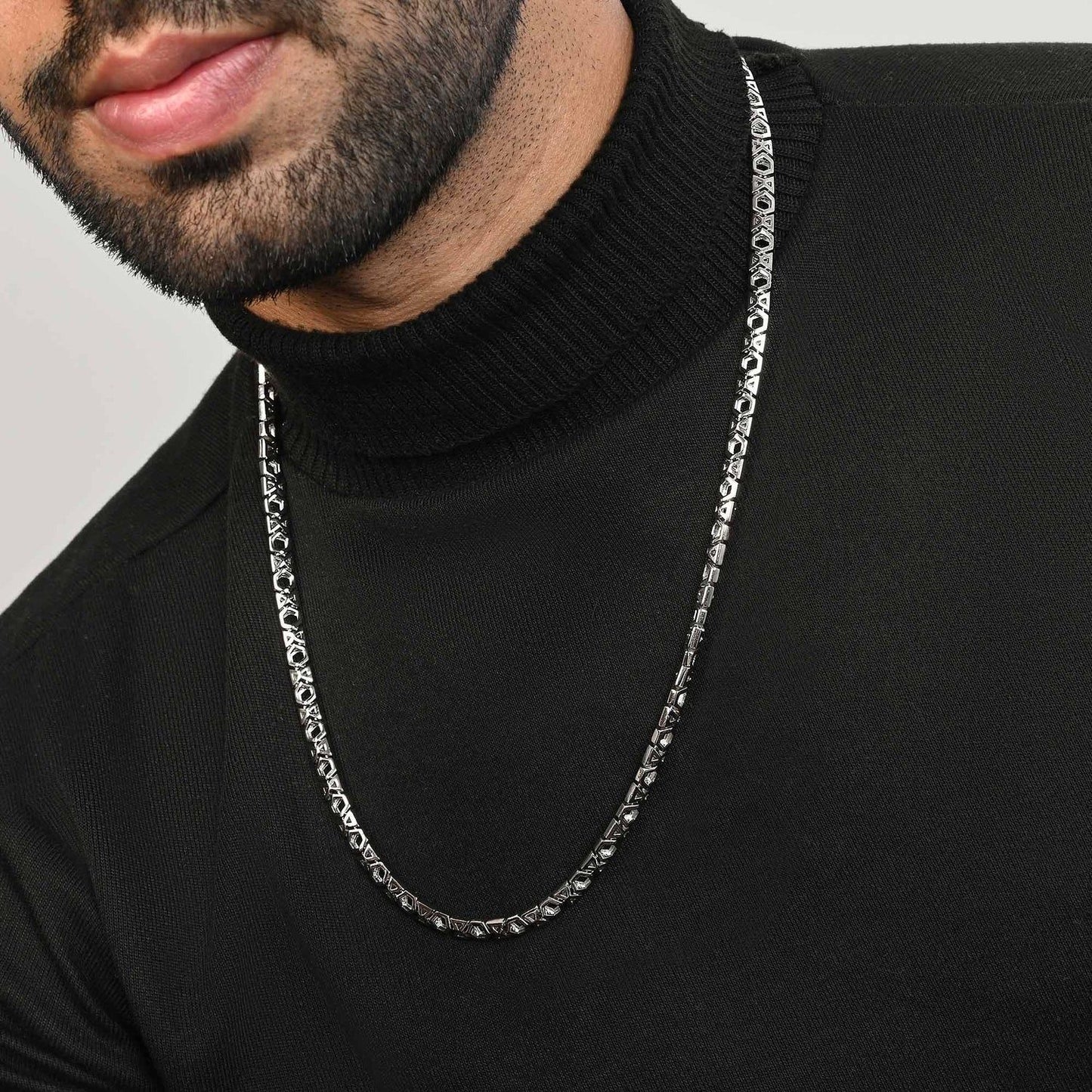 Hexa Link Silver Chain