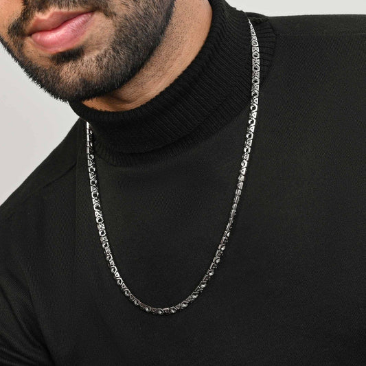 Hexa Link Silver Chain