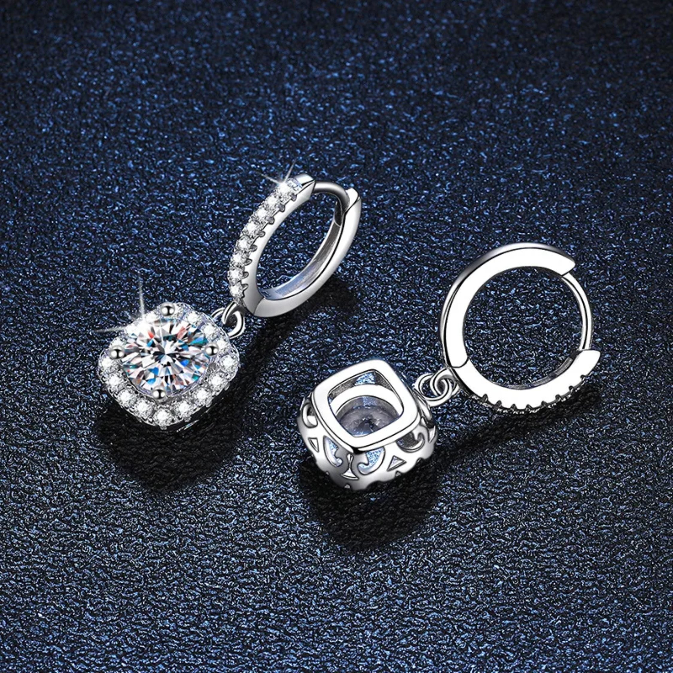 Cushion Halo Moissanite Earrings