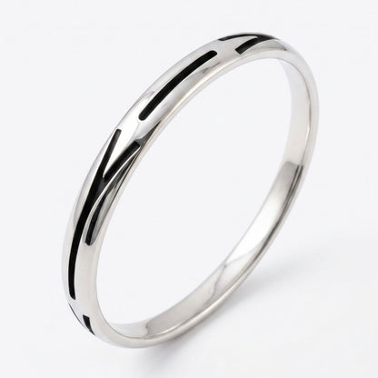 Black Dash Enamel Men's Bangle