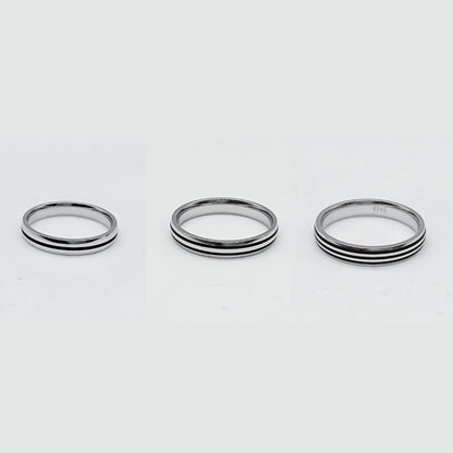 Black Line Enamel Men's Ring