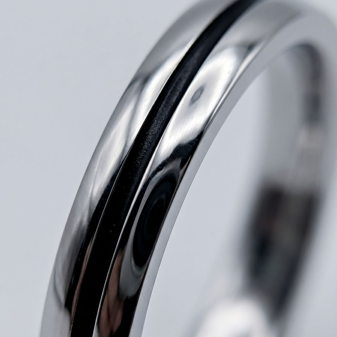 Black Line Enamel Men's Ring