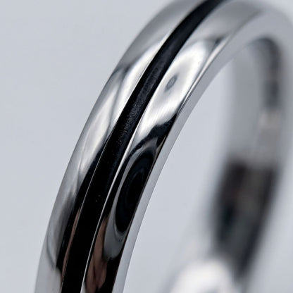 Black Line Enamel Men's Ring